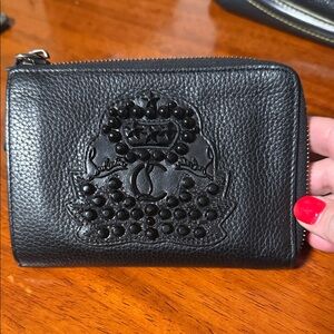 Christian Louboutin Black and Red Leather Wallet